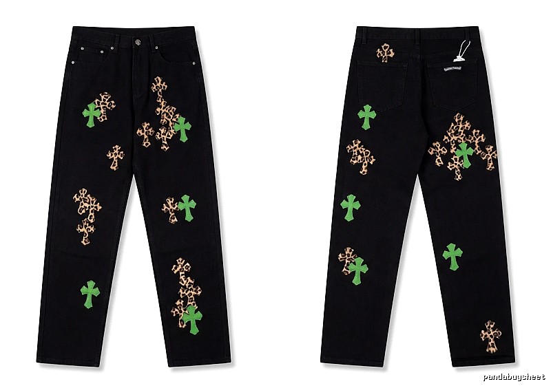 Chrome Hearts black trendy cross jeans