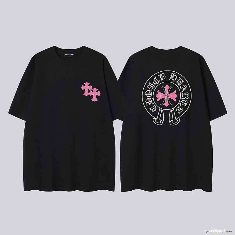 Chrome Hearts Cross Embroidered Street-style Black T-Shirt