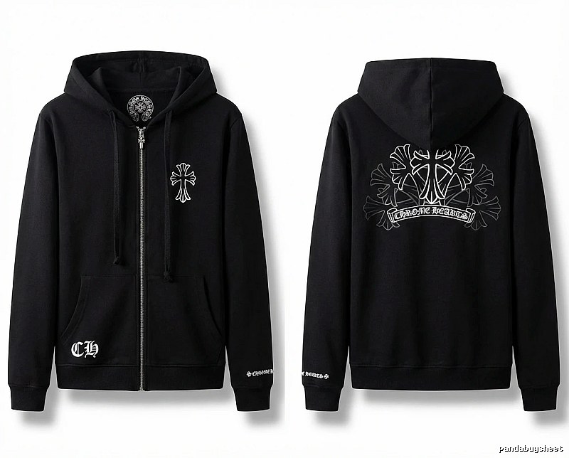Chrome Hearts Cross Print Style Black Sweatshirt