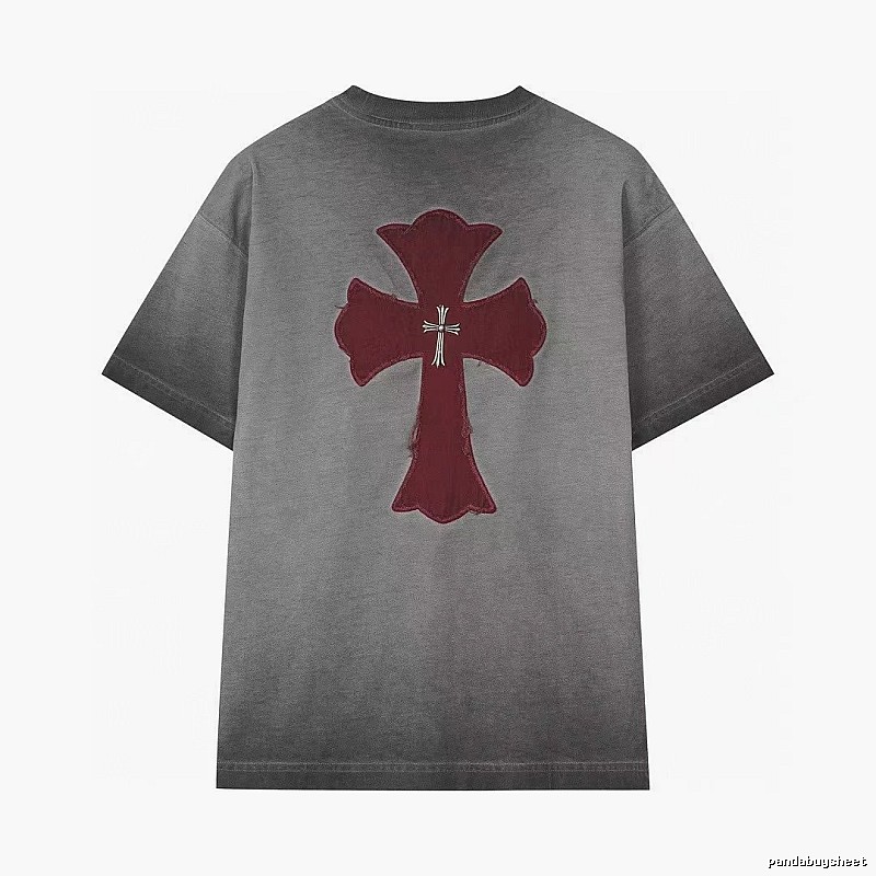 Chrome Hearts Cross Series Vintage Distressed Smoky Gray T-Shirt