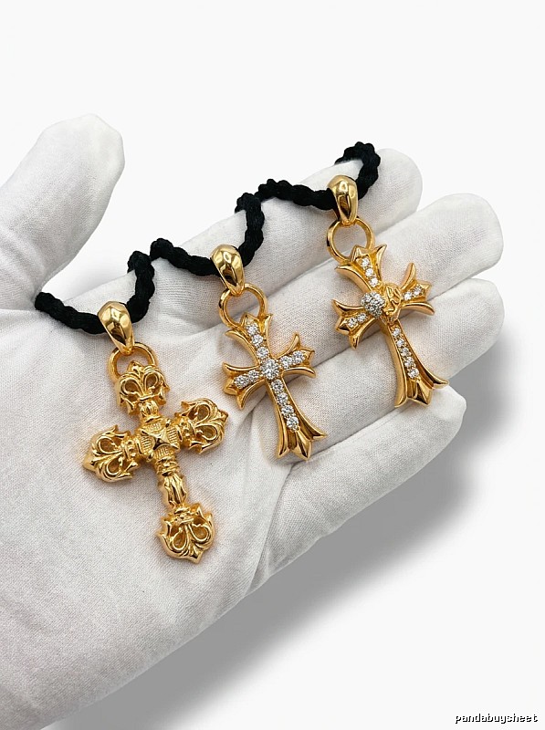 Chrome Hearts Cross Trendy Brand Gold Pendant