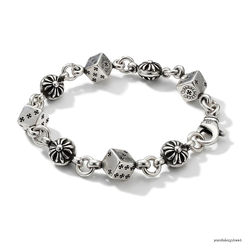 Chrome Hearts Dice Retro Style Silver Bracelet