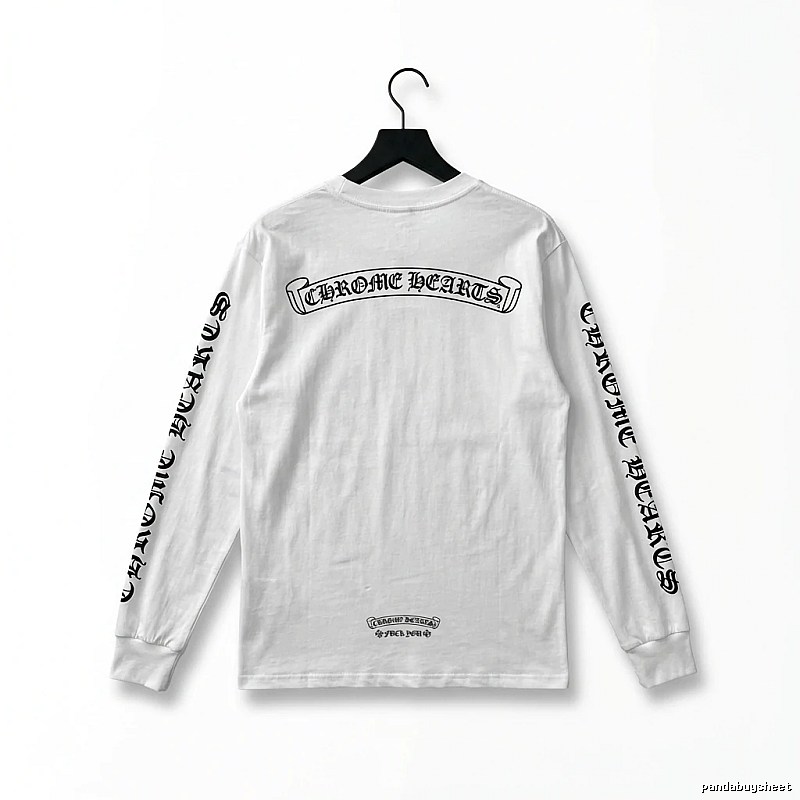 Chrome Hearts Gothic Style White Long-sleeved Shirt