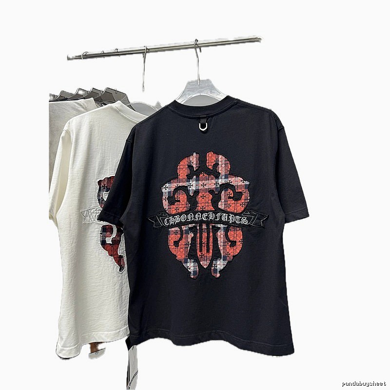 Chrome Hearts Plaid Cross Street Style Black Short-sleeve T-shirt