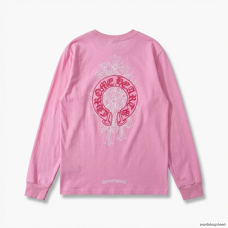 Chrome Hearts Printed Fashionable Pink Long-sleeved Shirt