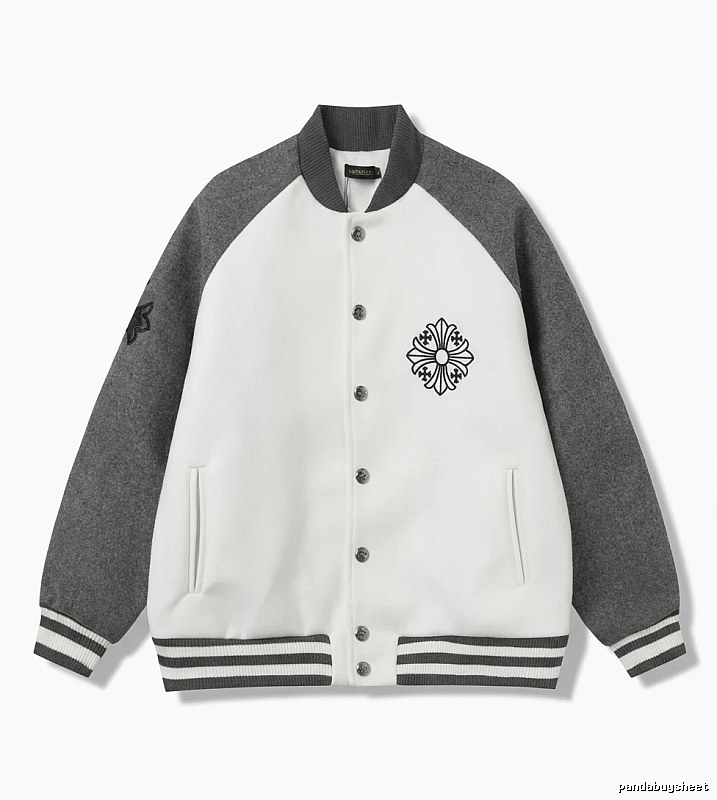 Chrome Hearts Retro Grey and White Collar Jacket