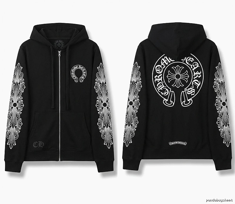 Chrome Hearts retro-style black hoodie
