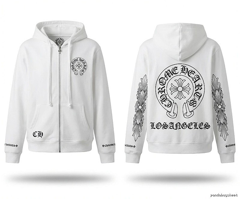 Chrome Hearts Retro Style White Hoodie