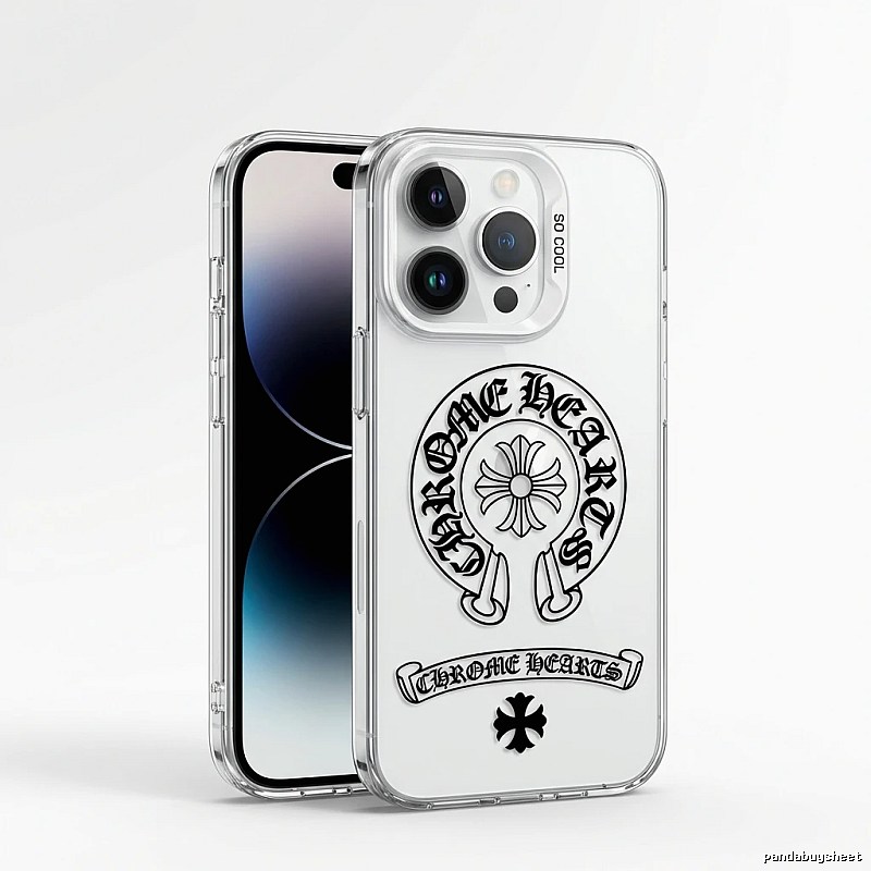 Chrome Hearts silver jewelry style transparent iPhone case
