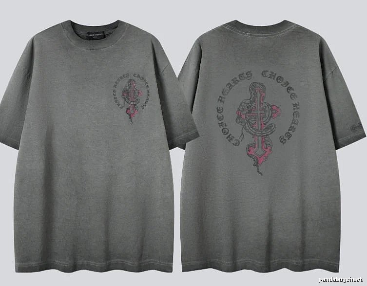 Chrome Hearts Spirit Snake Cross Vintage Smoke Grey Short-sleeve T-shirt