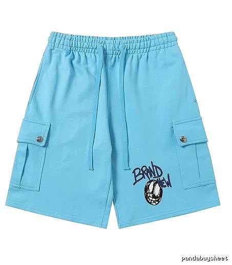 Chrome Hearts Trendy Cool Style Light Blue Shorts