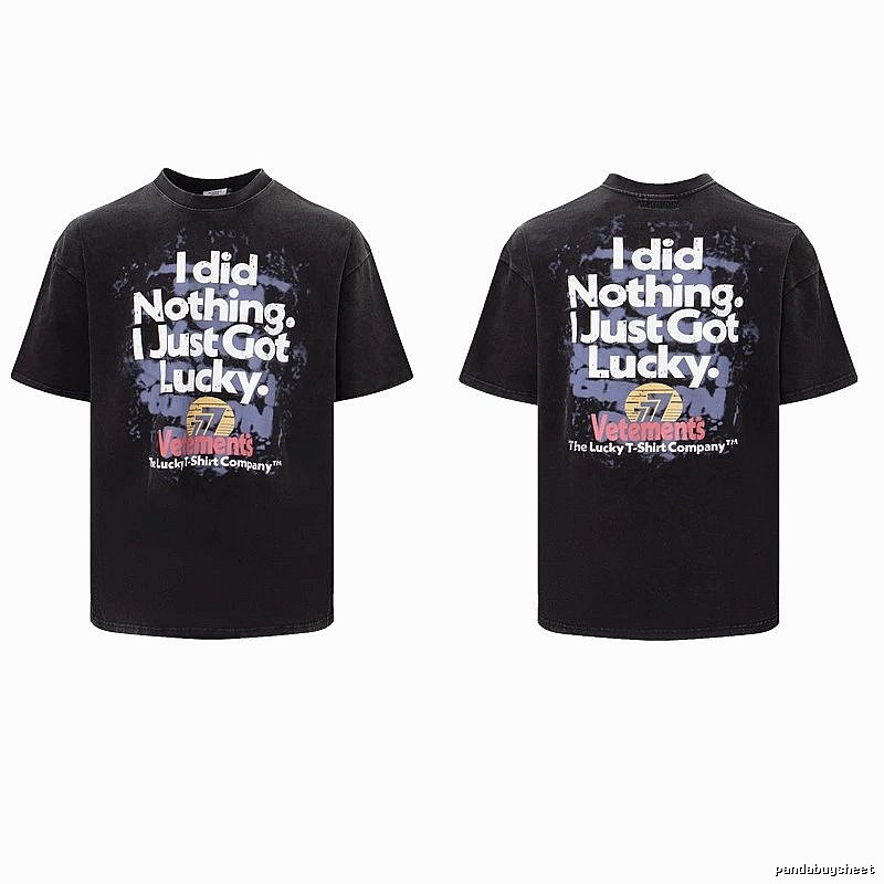 Classic Statement graphic T-shirt Black Colorful Lucky for Daily Styling