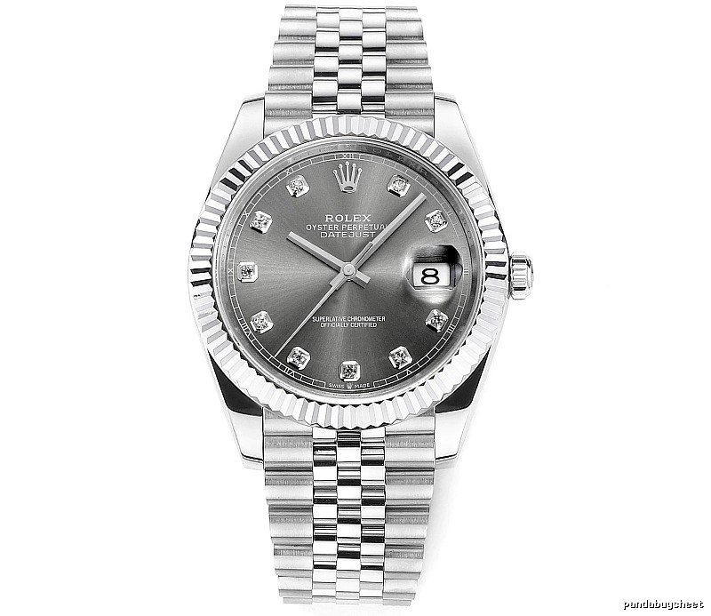 Collector Rolex Datejust Automatic Watch with gray diamond-marker dial