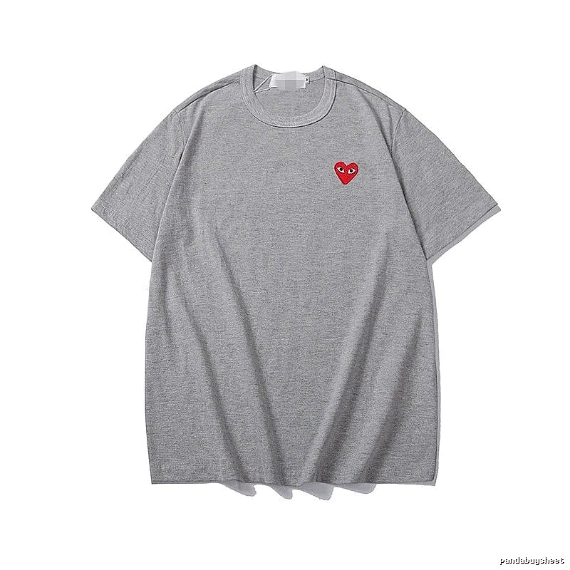 Comme des Garcons PLAY 2020-27 Gray Style 2027 Heart Logo T-Shirt Streetwear Look