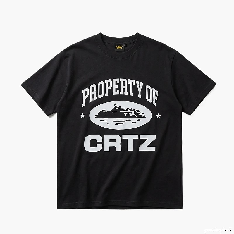 Corteiz black and white minimalist style T-shirt