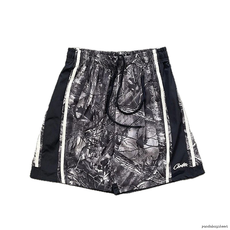 Corteiz Camouflage Collection Street Style Black and Grey Shorts