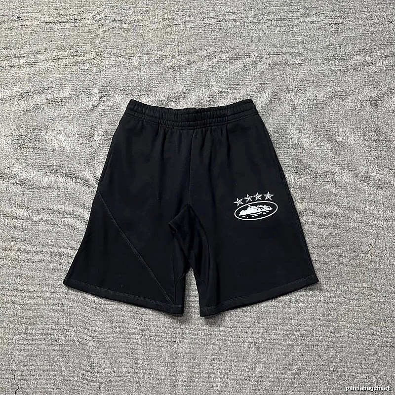 Corteiz five-star pattern black shorts