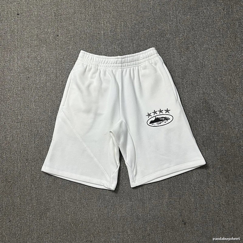 Corteiz Five-Star Trend Brand White Shorts