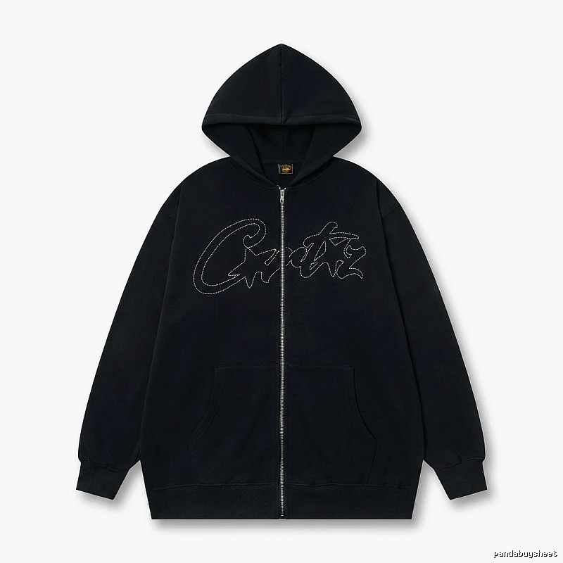 Corteiz minimalist style black hoodie