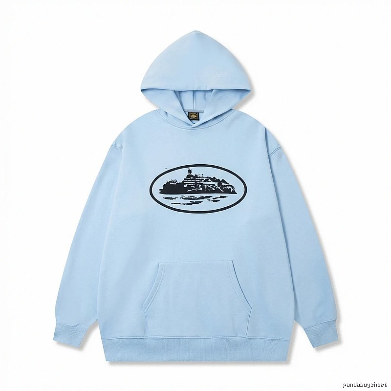 Corteiz Print Minimalist Light Blue Hoodie