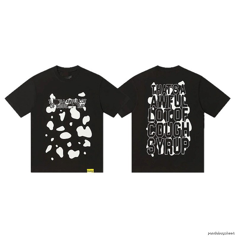COUGH SYRUP Printed Street Style Black Short Sleeve T-shirt