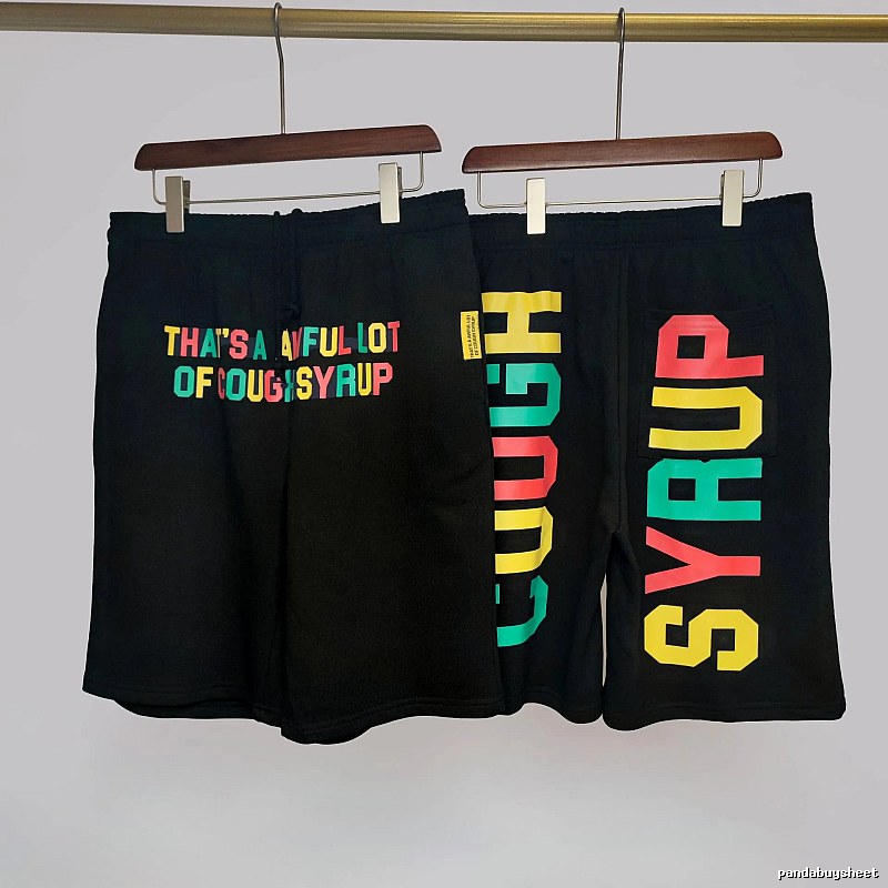 COUGH SYRUP Printed Street Style Black Shorts