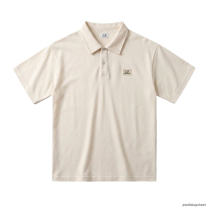 C.P. Basic Style Simple and Elegant Beige Polo Shirt