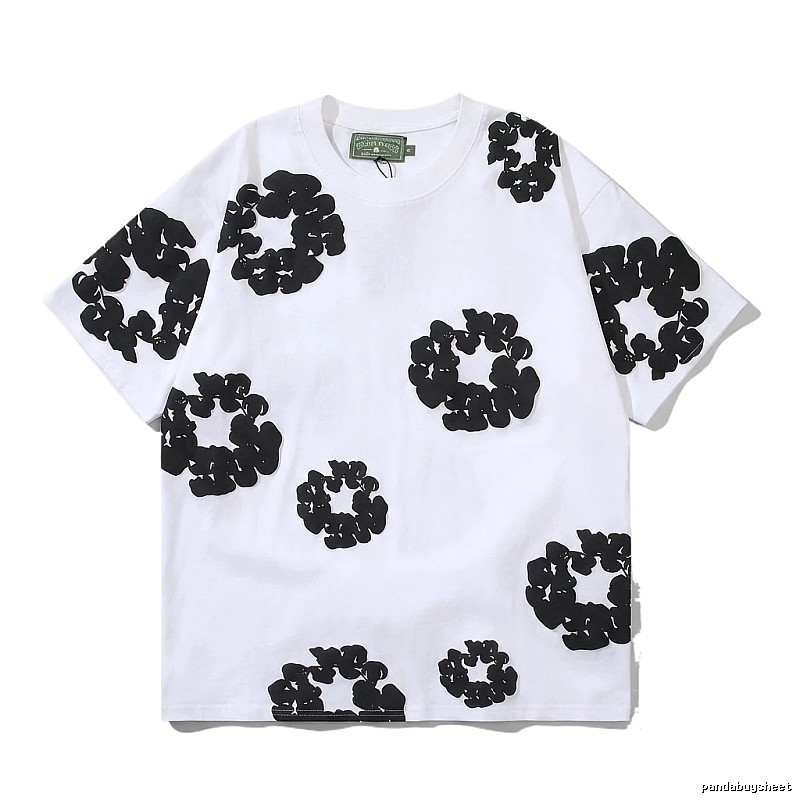 DENIM TEARS Black Floral Style T-shirt