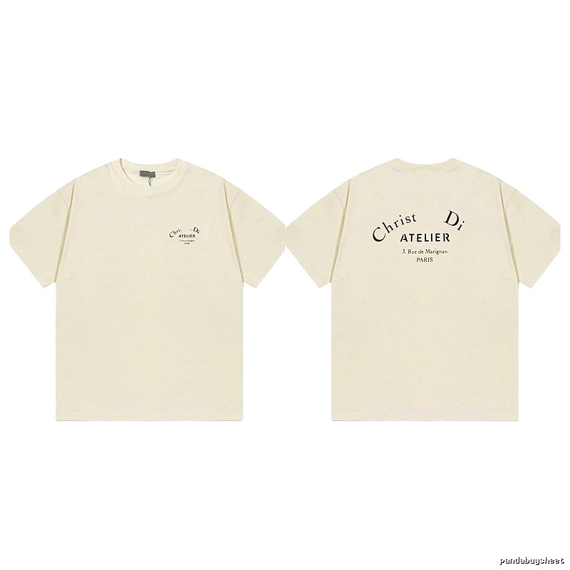 Dior Atelier Minimalist Style Beige Short-sleeve T-shirt