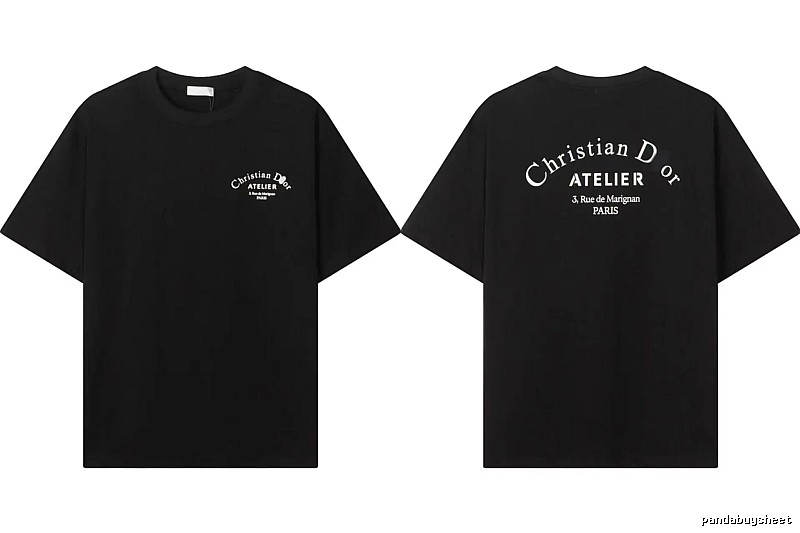 Dior ATELIER Minimalist Style Black Short-Sleeve T-Shirt