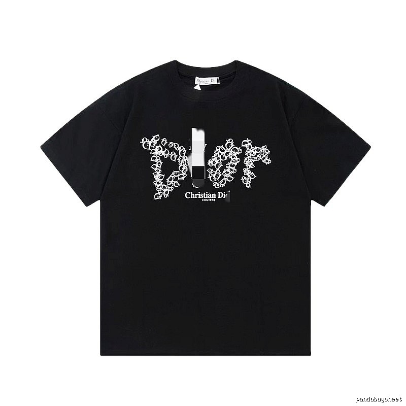 Dior Combined Print Trendy Black Short-sleeve T-Shirt
