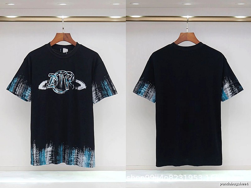 Dior Graffiti Cool Trendy Black Short-sleeve T-shirt