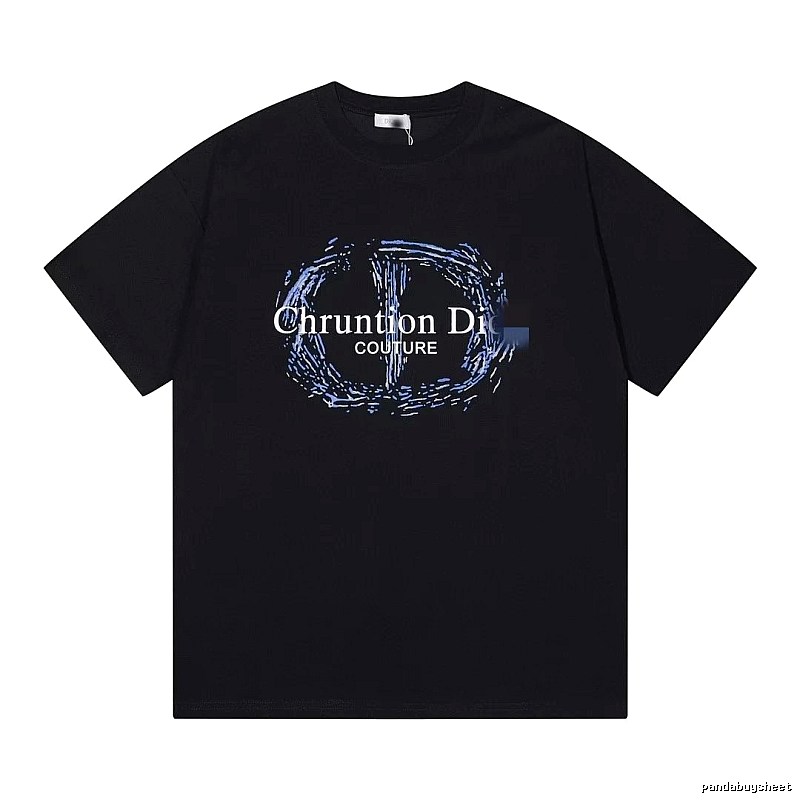 Dior Haute Couture Graffiti-style Black Short-sleeve T-shirt