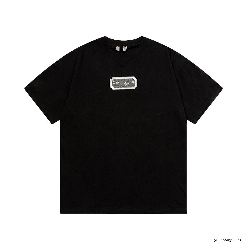 Dior Label Series Minimalist Black Short-sleeve T-shirt