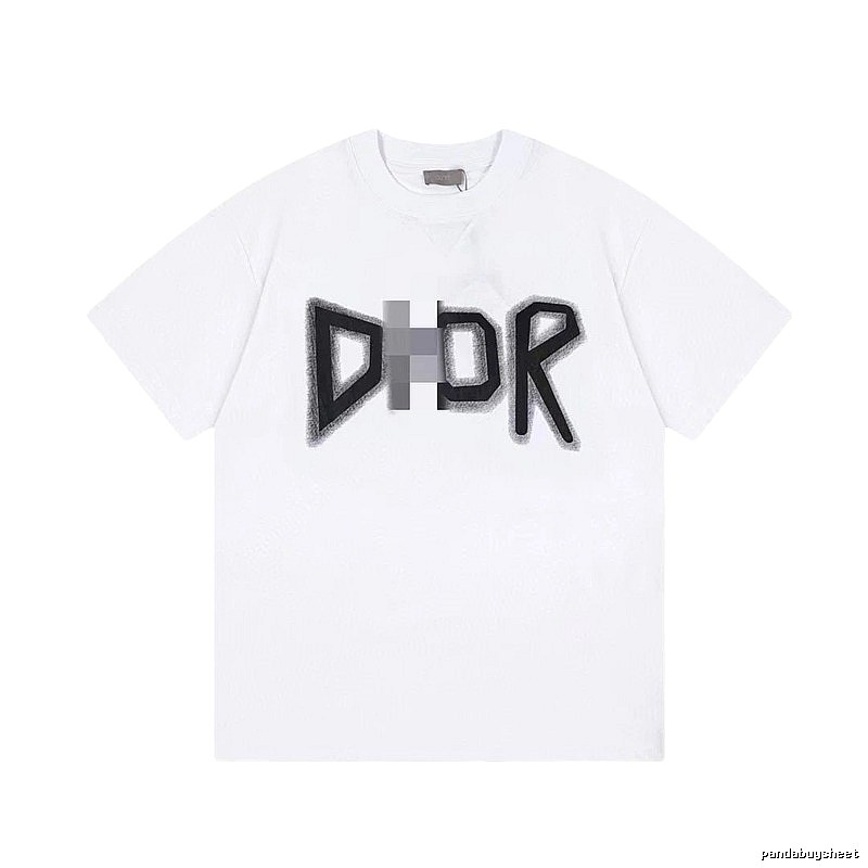 Dior Letter Print Trendy Style White T-Shirt