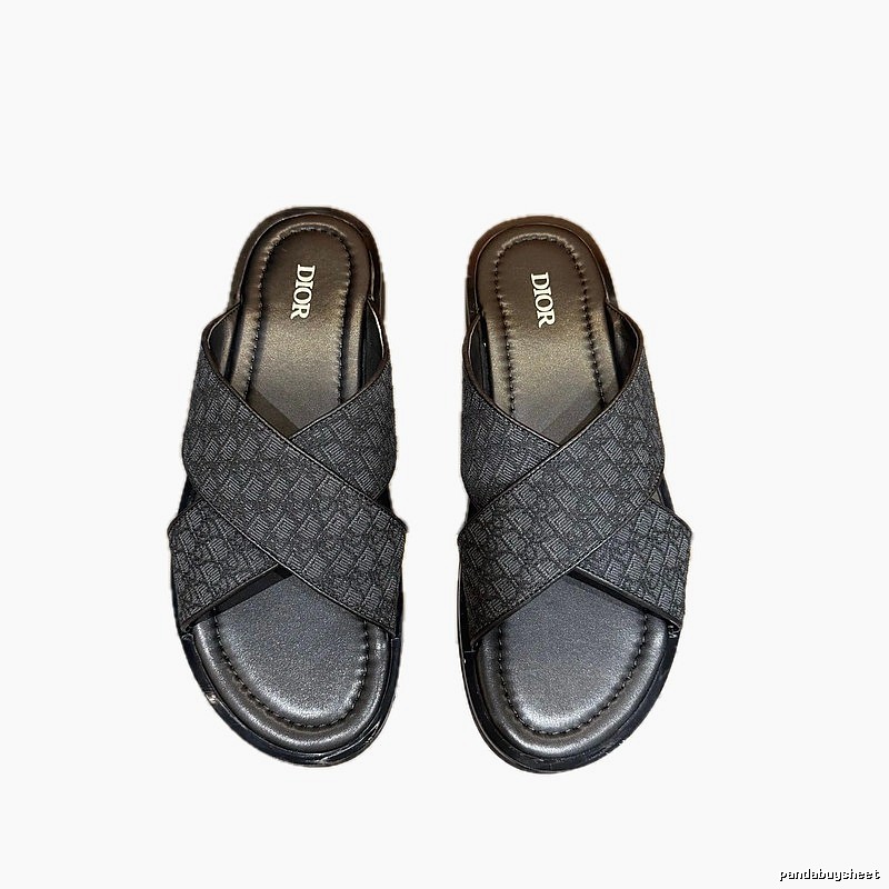 Dior Oblique Casual Style Black Slides