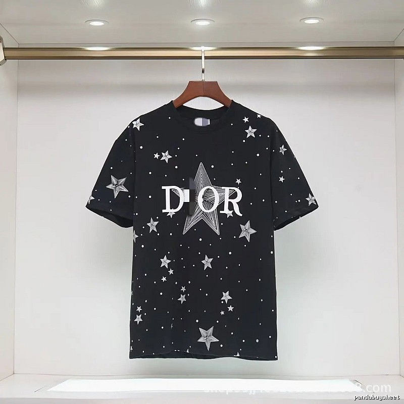 Dior Trendy Cool All-over Star Print Black T-Shirt
