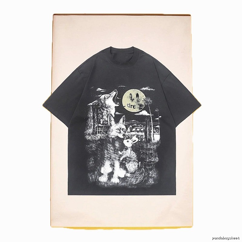 DREW Animal Print Street Style Black T-Shirt