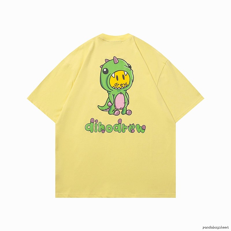 DREW Dinosaur Print Street Style Yellow Short-sleeve T-shirt