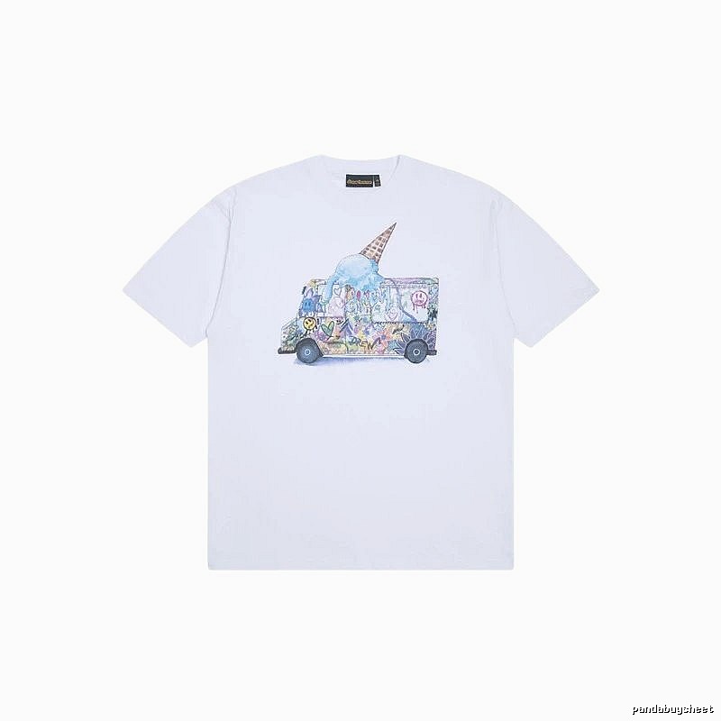 DREW Graffiti Ice Cream Truck Street Style White T-shirt