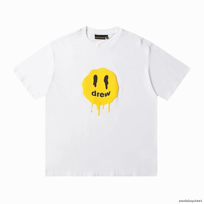 DREW Melted Smiley Streetwear White Short Sleeve T-shirt