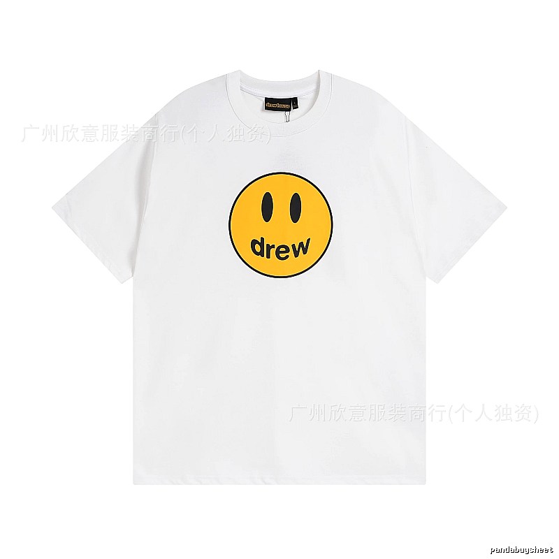 DREW Smiley Series Casual Style White Short-sleeve T-shirt