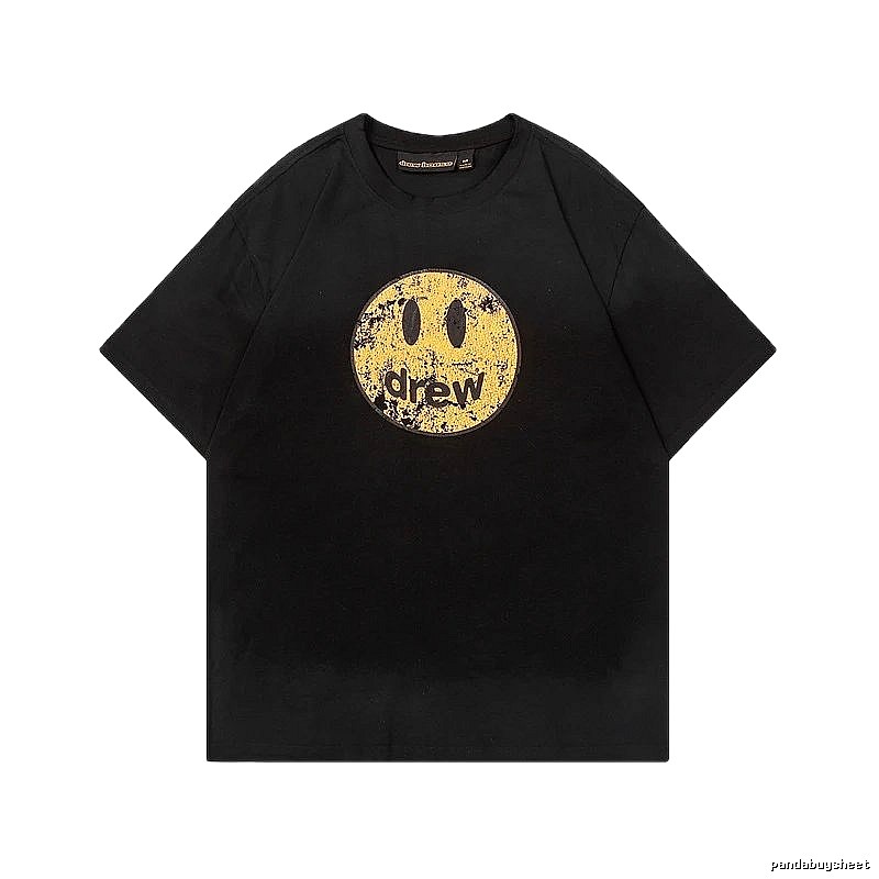 DREW Smiley Series Street Style Black T-shirt
