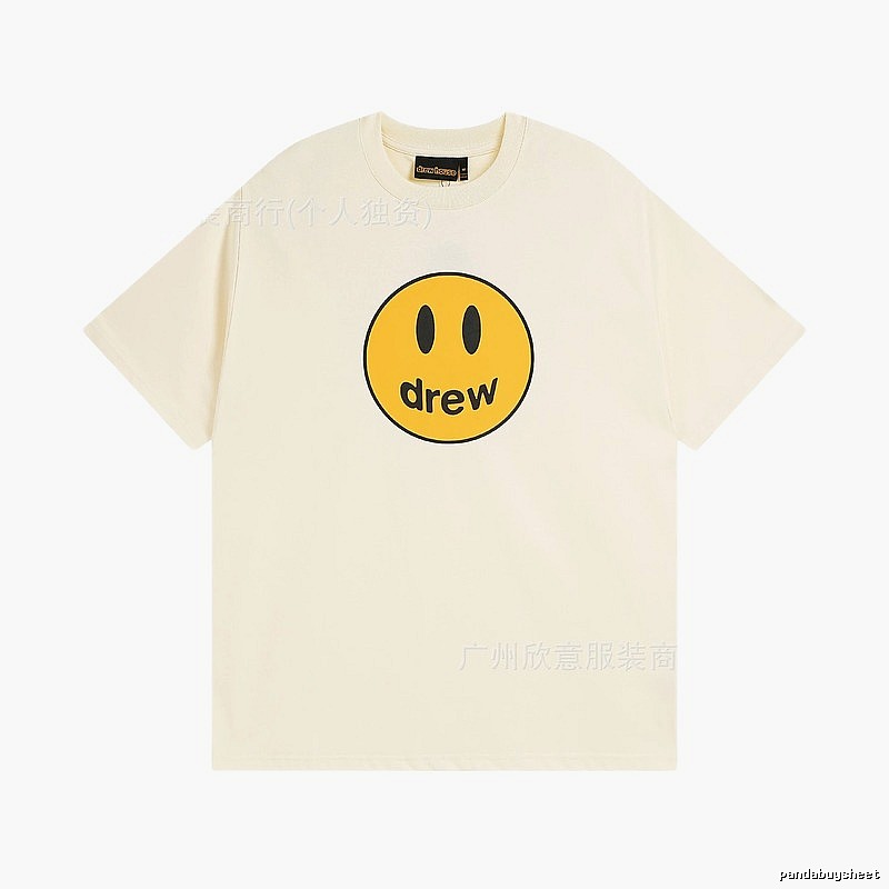 DREW Smiley Street Style Off-white Short Sleeve T-Shirt