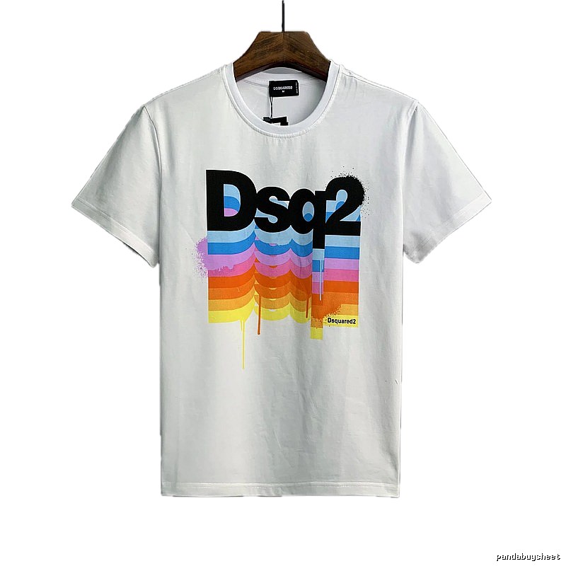 DSQ2 Gradient Print Street Style White T-Shirt