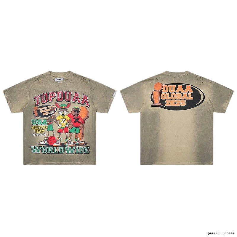 DUAA All-Star American Retro Khaki Short Sleeve T-shirt