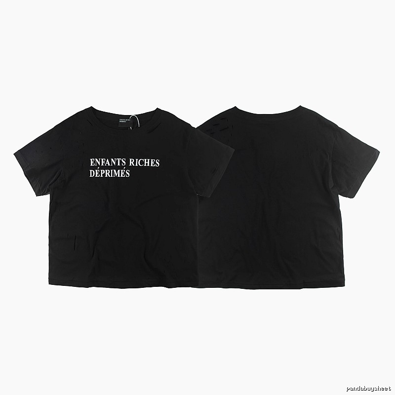 ERD Letter Print Dark High Street Black Short Sleeve T-shirt