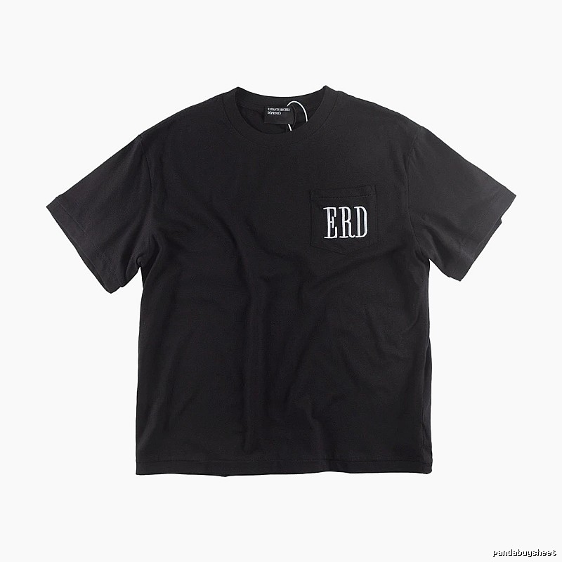ERD Pocket Embroidery High Street Style Black T-shirt