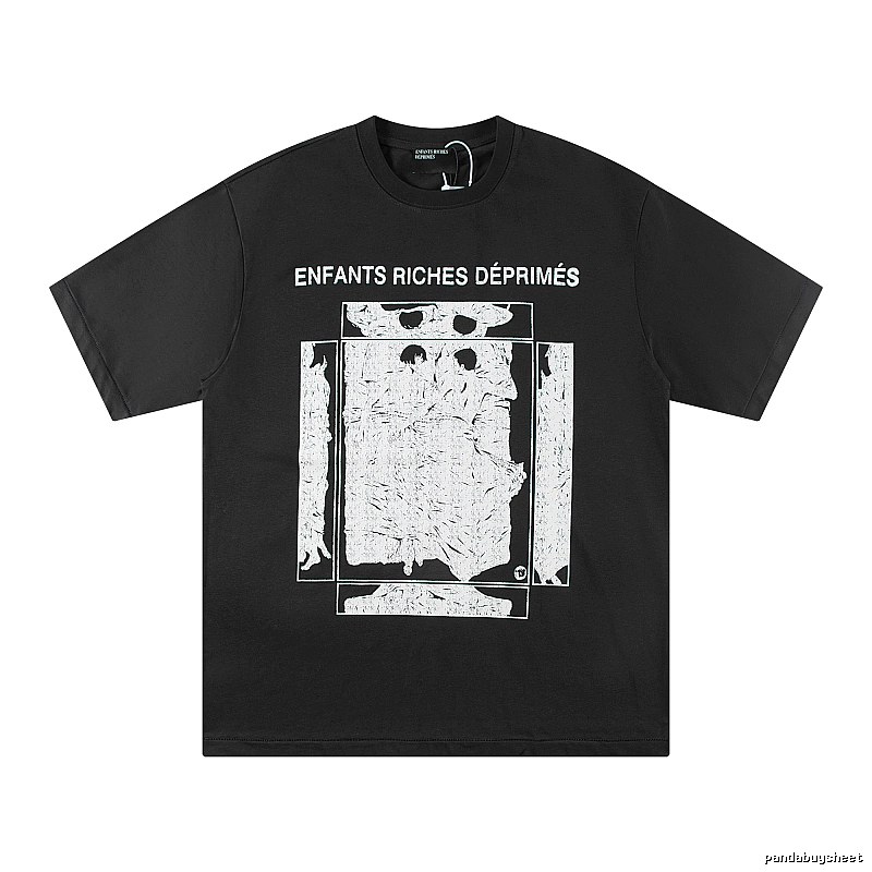 ERD Portrait Print Dark Style Black T-shirt