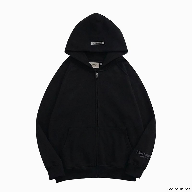 ESSENTIALS minimalist style black hoodie